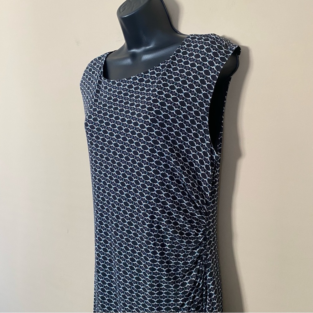 Loft Cap Sleeve Ruched Geometric Pattern Wrap Dre… - image 6